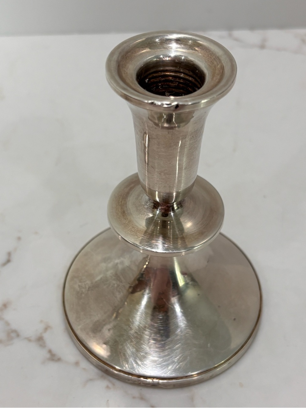 Vintage Pair Sterling Silver Weighted Candlesticks MCM - Picture 5 of 7